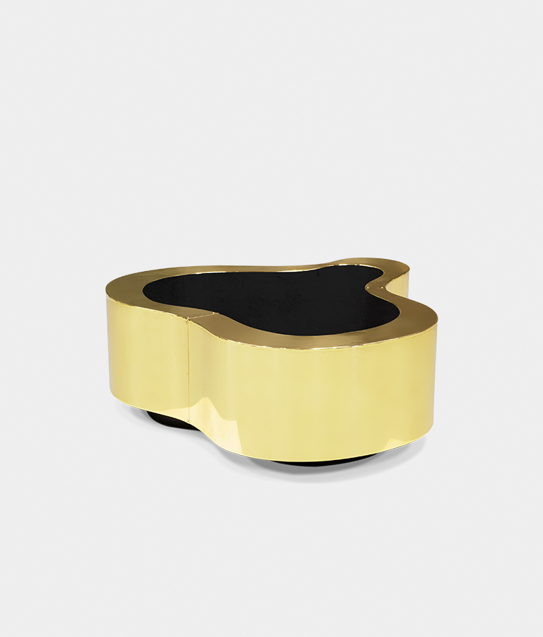 Wave Polished Brass Luxury Center Table